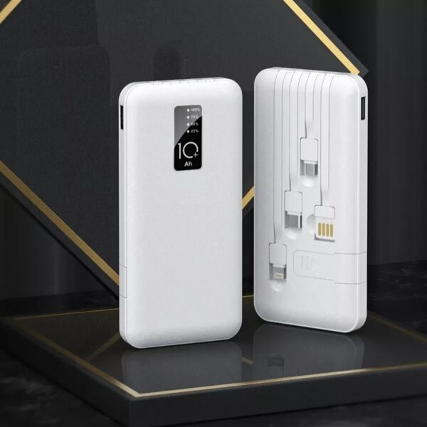 j cell 10000 mah Powerbank with 4 in 1 Built in Cable 5V 2A Powerbank Portable Charge for all devices