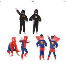 3 pack of Full Costume Dress for kid's Spiderman+Batman+Superman (2 years to 10 years)