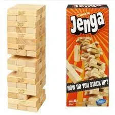 54pcs Jenga Game - Wooden Blocks Stacking Tumbling Tower Game for Kids (Age 6 and Up)