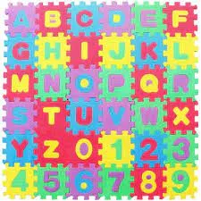 Kids Foam Play Mat (36-Piece Set) 6.25 x 6.25 Inches Interlocking Alphabet and Numbers Floor Puzzle Colorful EVA Tiles Girls, Boys Soft, Reusable, Easy to Clean