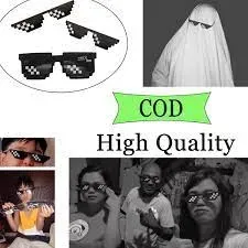 Monssjay Men Women Goggles Glasses Thug Life 8-Bit MLG Pixelated Sunglasses for Minecraft players