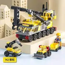 READY STOCK Mini 6 In 1 Building Blocks DIY Educational Play for ldren Police Airplane&fire Truck&castle Model Building Blocks StylesConstruction fleet