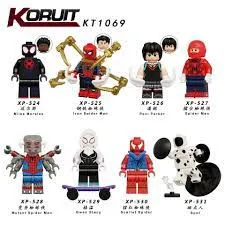 Single Sale Marvel Figures Building Blocks Gwen Stacy Miles Morales Iron Spider Man Action Figures Accessories Children Toys KT1069