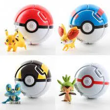 Throw Automatically Bounce Pokeball With Pokemon Pikachu Anime Action Figures Creative Children's Toys