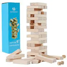 Wood Block Mini Jenga 54 Pcs Stacking Mini Tower