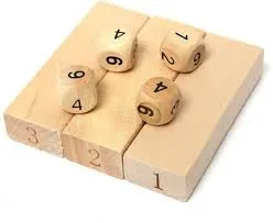 Wooden Wiss Toy Stacking Building Game with Dices 54 Pcs