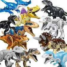 large particle building blocks Stegosaurus dinosaur Jurassic Park Tyrannosaurus Rex embled toy brick educational toy