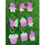 【ETOP】 Mini Keychain Push Pop Bubble Fidget Sensory Toys Mini Fidget Toys Simple Dimple Fidget Pack Stress Relief Gifts Puzzle Toy Gift For Kid