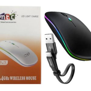 MTC 7G LED Light Chargeable Wireless Mouse Bluetooth & USB Dongle Dual Mode (FEZ)