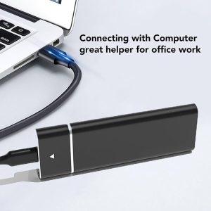 Aluminum M.2 NVME SATA SSD Enclosure, USB 3.1 10Gbps Type C Tool Free (TFZ)