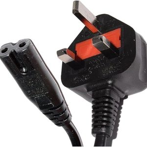 UK Power Cord - 2 Pin (Figure 😎 - 3A Fuse - Cable Lead - 1.5M (XZ)