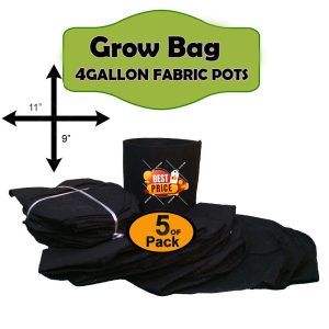 Pack Of 5 Grow Bag I 4 Gallon 11X9 grow bags I For Plants Fabric Pots For Growing Plants Grow bags (9fF0)