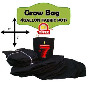 Pack Of 7 Grow Bag I 4 Gallon 11X9 grow bags I For Plants Fabric Pots For Growing Plants Grow bags (9fF0)