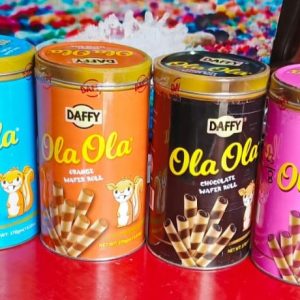 DAFFY, Ola Ola Wafer Roll Vanilla Orange Chocolate Strawberry (SfZ)