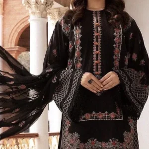 Bareeze - 3PC Lawn Heavy Embroidered Shirt With Embroidered Bamber Chiffon Dupatta