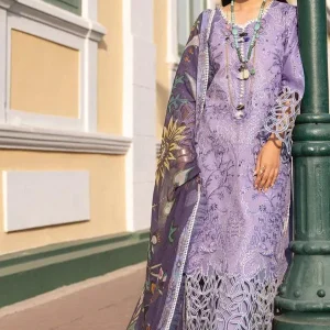Mushq - 3PC Lawn Heavy Embroidered Shirt With Digital Printed Dupatta-GSF014