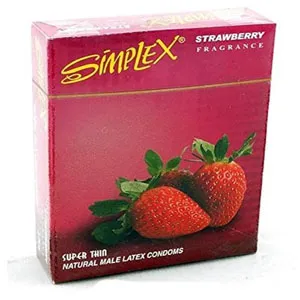 SIMPLEX STRAWBERRY CONDOM - 3PCS