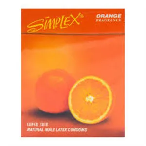 Simplex Orange Super Thin Natural Male Latex Condoms 3-Pack