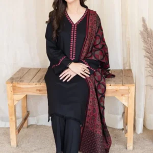 Asling - 3PC Lawn Embroidered Shirt With Printed Duppata