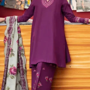 Asling - 3PC Lawn Embroidered Shirt With Printed Duppata