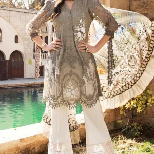 Maria.B - 3PC Chicken Kari Embroidered Lawn Suit - GKA2417