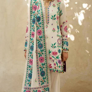 Bareeze - 3PC Heavy Embroidered Lawn Shirt with Embroidered Organza Duppata