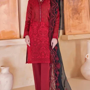 Limelight - 3PC Embroidered Chicken Kari Lawn Suit