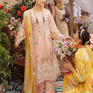 Mushq - 3PC Chicken Kari Heavy Embroidered Lawn Suit