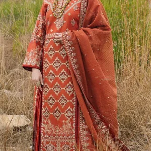 Qalamkar - 3PC Embroidered Lawn Suit