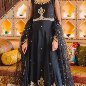 Batik - 3PC Embroidered Organza Frock Summer Suit