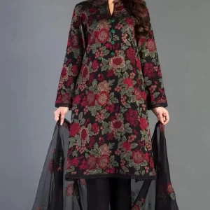 Bareeze 3PC Lawn Full Heavy Embroidered Shirt Heavy Embroidered Dupatta