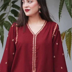 Aisling - 3PC Lawn Embroidered Shirt With Embroidered Shawl