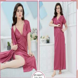 Tee Dot 2-pieces Bridal Nightwear Short Nighty & Gown For Girls & Women