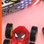 1PC Spiderman Dump Truck Inertial Car Double Sided Car
