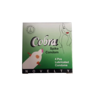 Cobra Novelty Lubricated Spike Condom - 4 Pieces