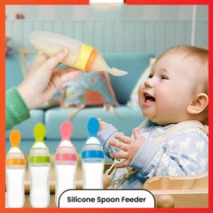 Silicone Baby Feeding Bottle with Spoon Feeder