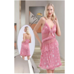 Baby Doll Lace Split Backless Mesh Embroidery Lingerie For Girls & Women