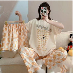 Girls Wear 3 in 1 Korean Loungewear Night Suit For Girls & Women