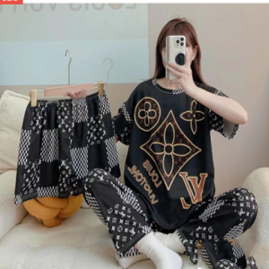 Girls Wear 3 in 1 Korean Loungewear Night Suit For Girls & Women