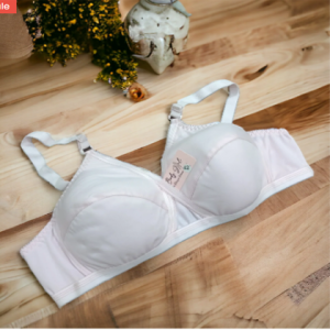 Cross Stitch Lightly Padded Foam Bra for Women Girls Soft comfortable wire free daily use bra Pink - 3270