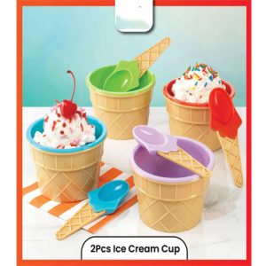2Pcs Colorful Ice Cream Bowls Cup for Kids