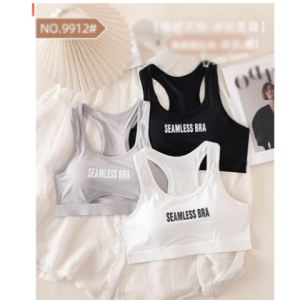 Cross Notch Top Bidie Padded Seamless Women Wireless Bralette Top for girls - Black