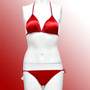 Stylish Red Women's Bra And Panties Set Bandeau Wire-Free Bralette High-Waisted Briefs
