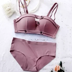 Women Blue Green Lingerie Sets Wireless Lace Cotton Panties Padded Bras Push Up Bra Sets Underwear A B C Sexy