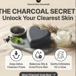 Natural Organic Charcoal Soap – Deep Cleansing & Acne Control | Natural Glow Essentials