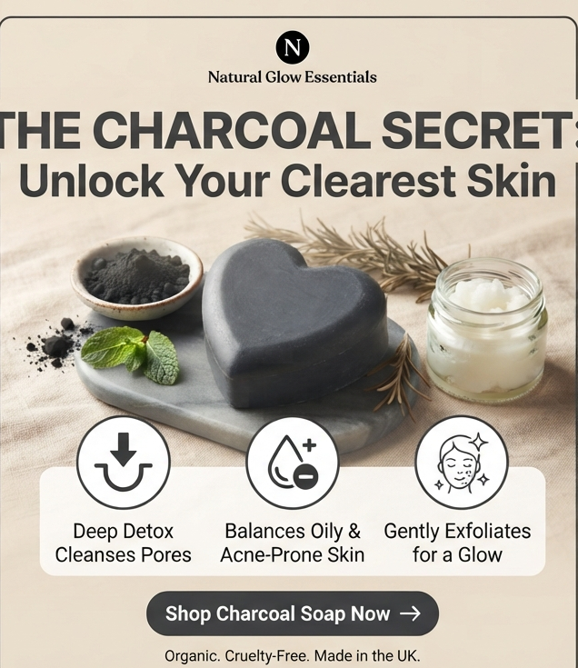Natural Organic Charcoal Soap – Deep Cleansing & Acne Control | Natural Glow Essentials
